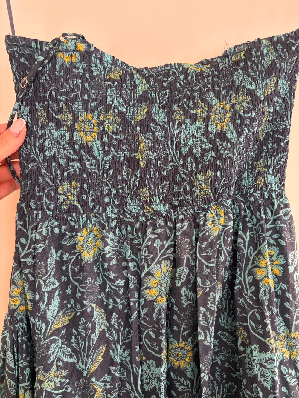 BNWT Free People Teal & Green Floral Strap Maxi Dress - Picture 4 of 8
